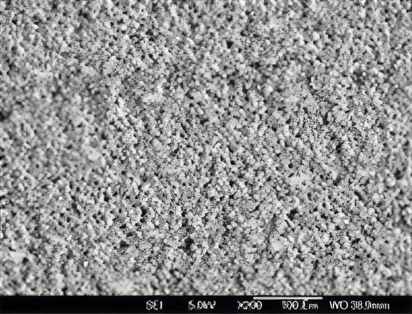 研磨フィルム表面のSEM（走査型電子顕微鏡）拡大画像（砥粒が均一にコーティングされた様子）